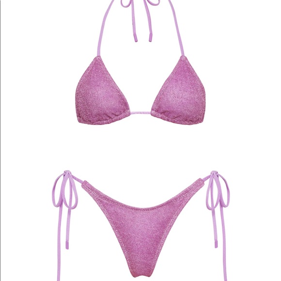 Traingl bikini - violet sparkle - Picture 1 of 5